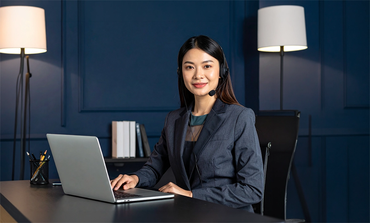 Professional virtual assistant working remotely